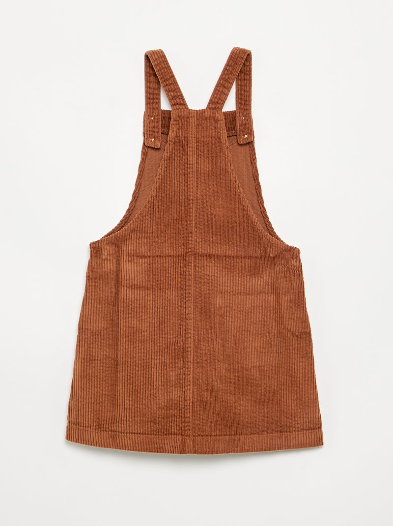 Vestido peto de pana Marron - Kiabi