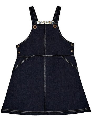 Vestido Peto para Niña | Denim Azul Oscuro | LOLA