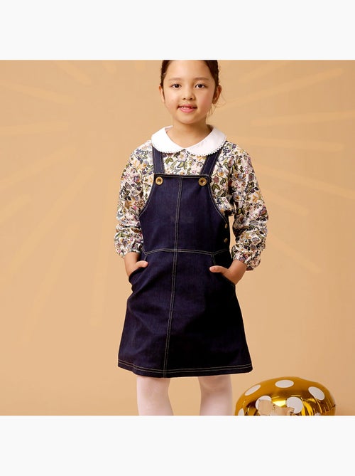 Vestido Peto para Niña | Denim Azul Oscuro | LOLA - Kiabi