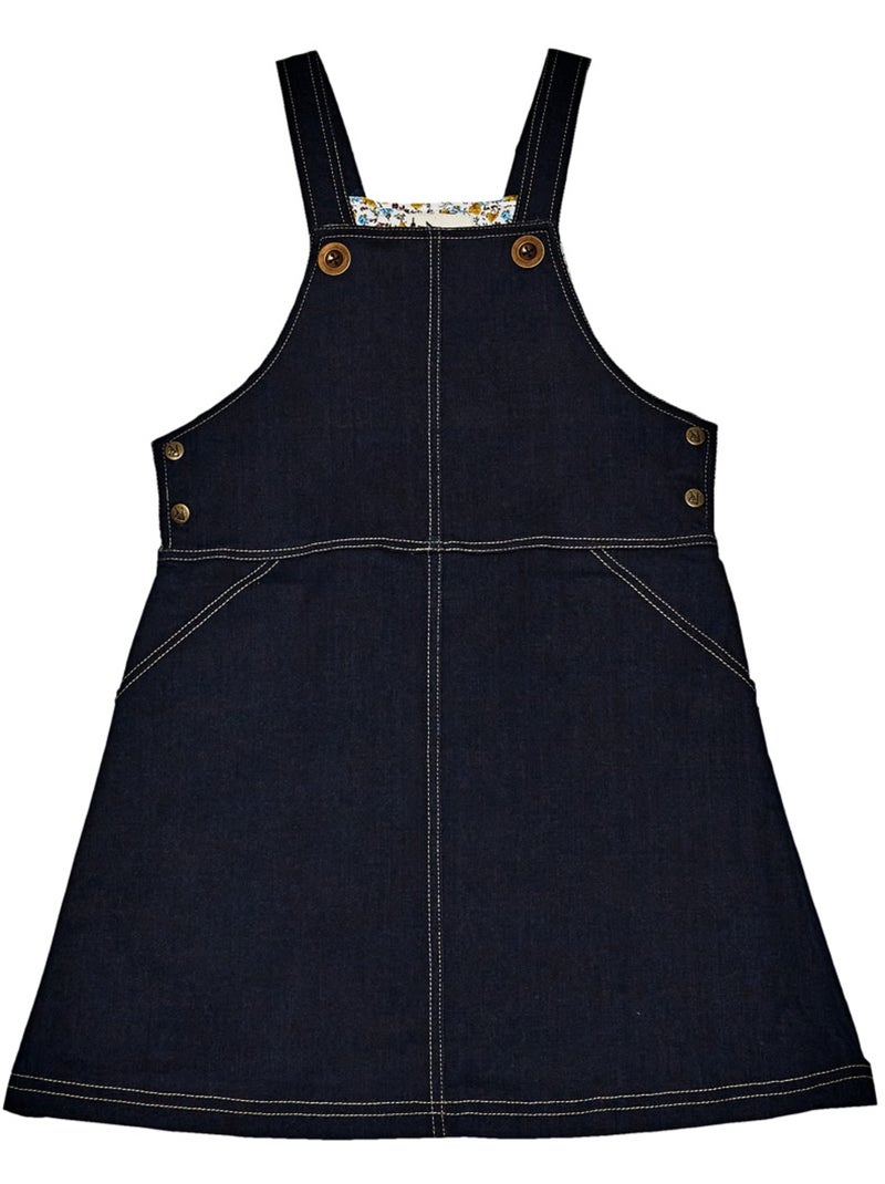 Vestido Peto para Niña | Denim Azul Oscuro | LOLA Azul marino - Kiabi