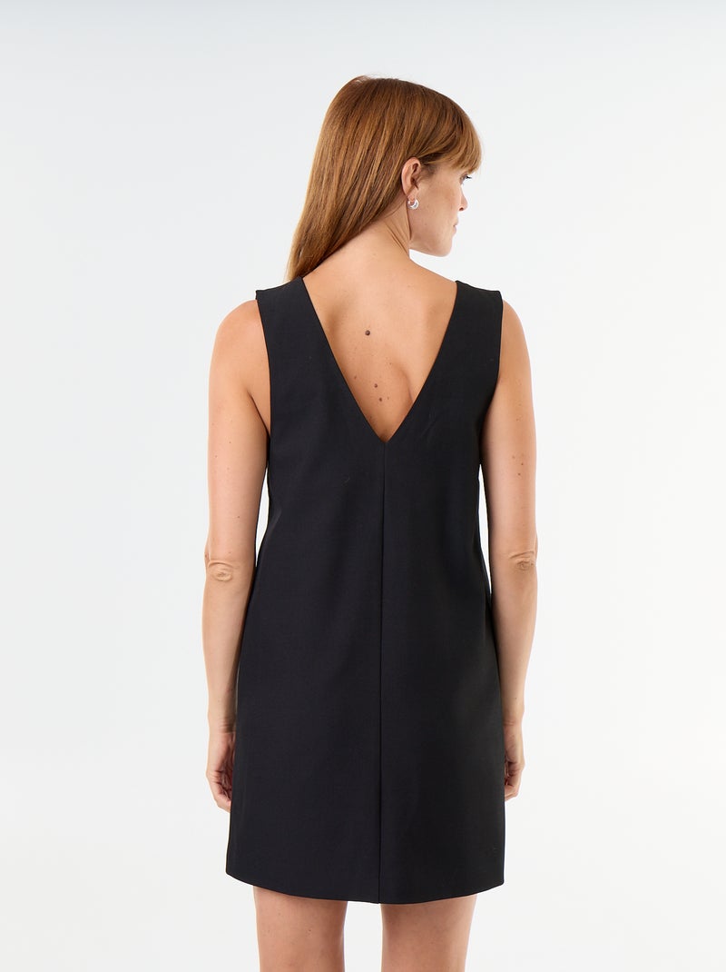 Vestido pichi con escote en V Negro - Kiabi