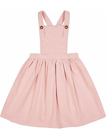 Vestido Pichi de Invierno para Niña | Terciopelo Rosa Pastel | ÉCOLIÈRE