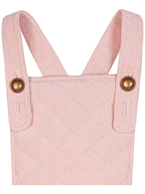 Vestido Pichi de Invierno para Niña | Terciopelo Rosa Pastel | ÉCOLIÈRE - Kiabi