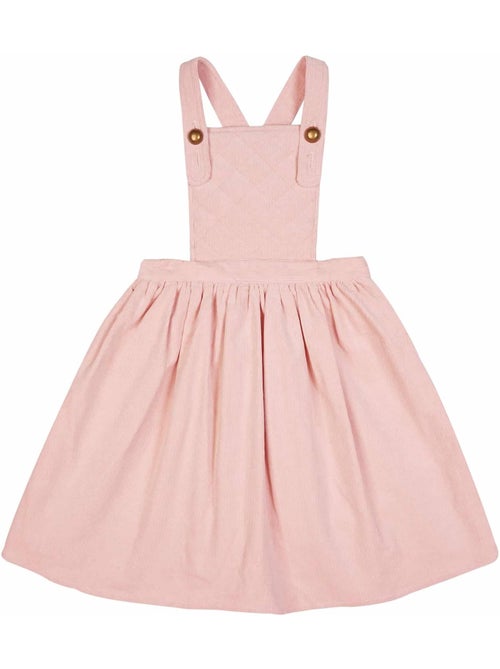 Vestido Pichi de Invierno para Niña | Terciopelo Rosa Pastel | ÉCOLIÈRE - Kiabi
