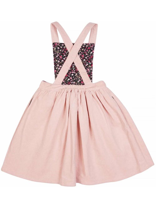 Vestido Pichi de Invierno para Niña | Terciopelo Rosa Pastel | ÉCOLIÈRE - Kiabi