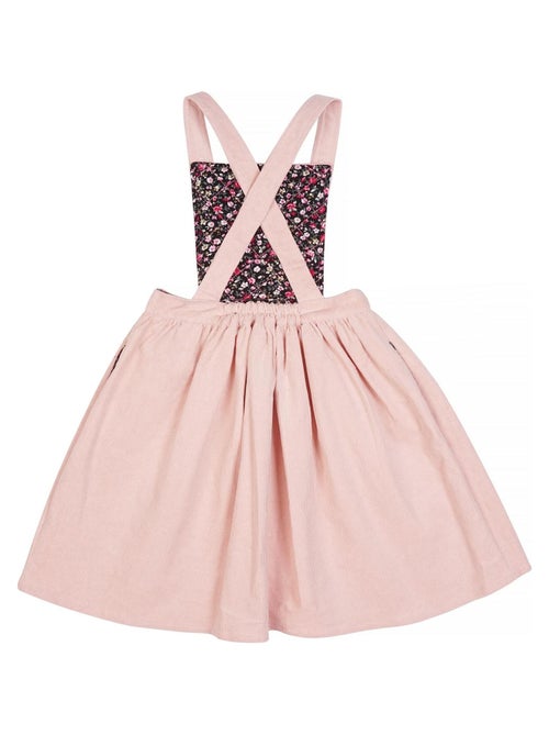 Vestido Pichi de Invierno para Niña | Terciopelo Rosa Pastel | ÉCOLIÈRE - Kiabi