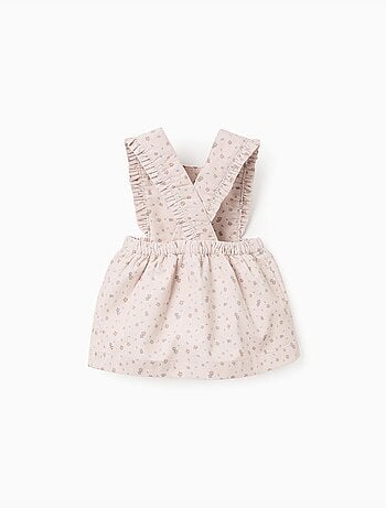 Vestido pichi de pana con motivo floral