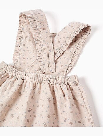 Vestido pichi de pana con motivo floral