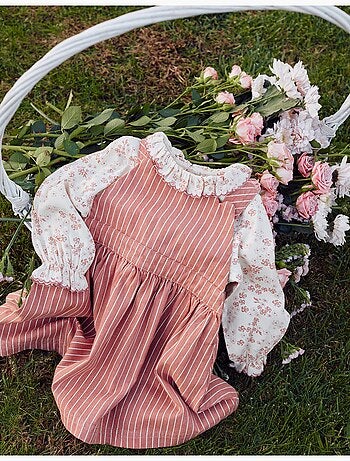 Vestido pichi de sarga a rayas