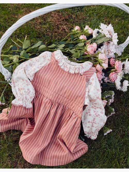 Vestido pichi de sarga a rayas - Kiabi