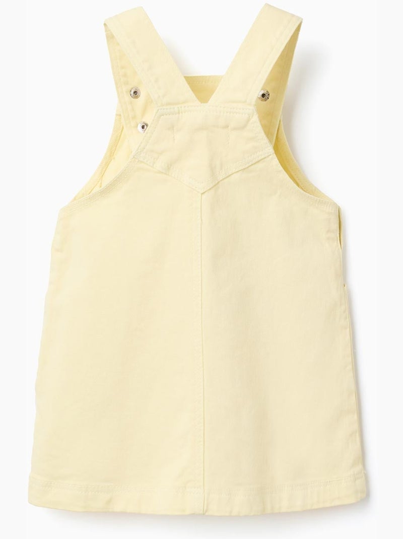Vestido pichi de sarga con bolsillos Amarillo claro - Kiabi