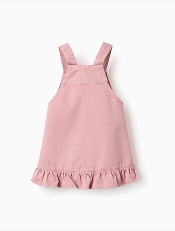 Vestido pichi de sarga con dobladillo con volantes