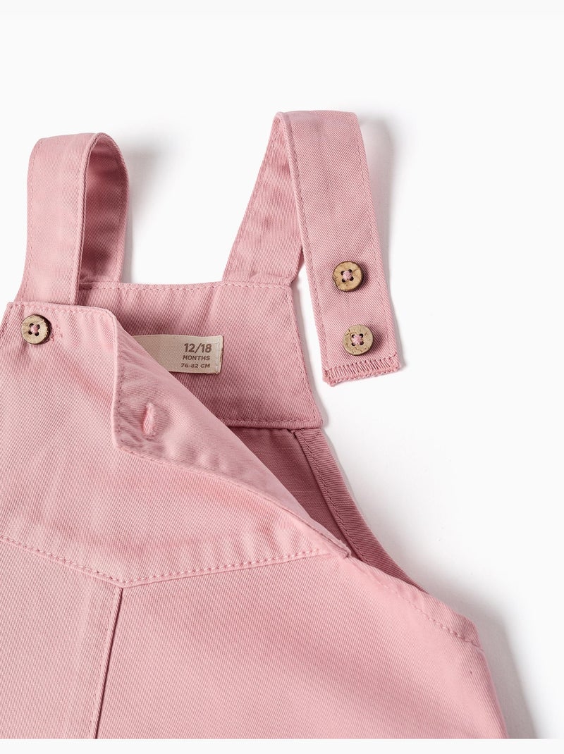 Vestido pichi de sarga con dobladillo con volantes Rosa claro - Kiabi