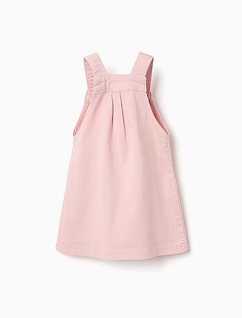 Vestido pichi de sarga con flores bordadas