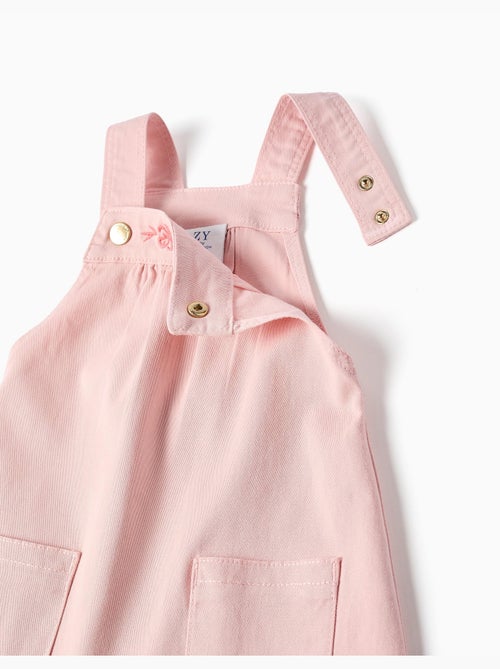 Vestido pichi de sarga con flores bordadas - Kiabi