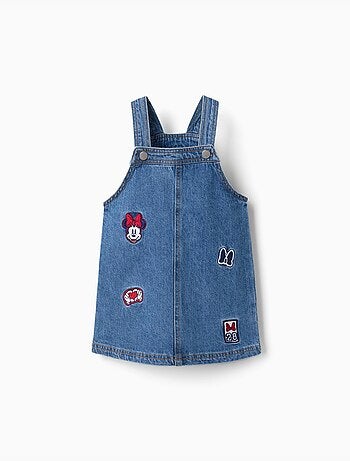 Vestido pichi vaquero con bordado de minnie