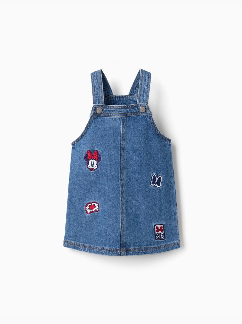Vestido pichi vaquero con bordado de minnie Azul Azul - Kiabi