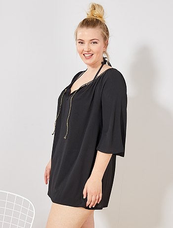 Vestido playero escote dorado - Kiabi