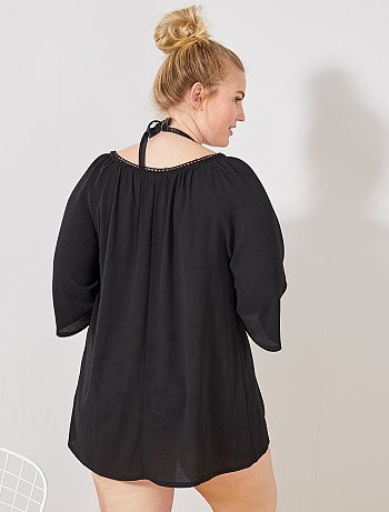 Vestido playero escote dorado - Kiabi