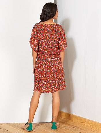 Vestido playero estampado de 'flores' - Kiabi