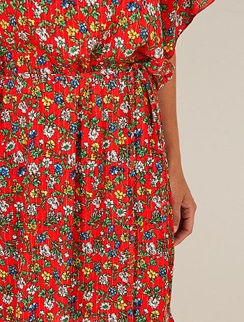 Vestido playero estampado de 'flores' - Kiabi