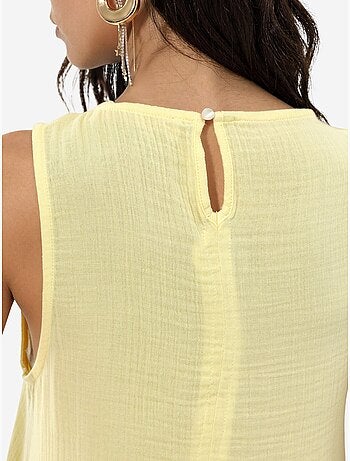 Vestido playero midi de algodón texturizado con abertura hiccup
