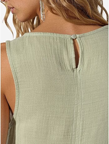 Vestido playero midi de algodón texturizado con abertura hiccup