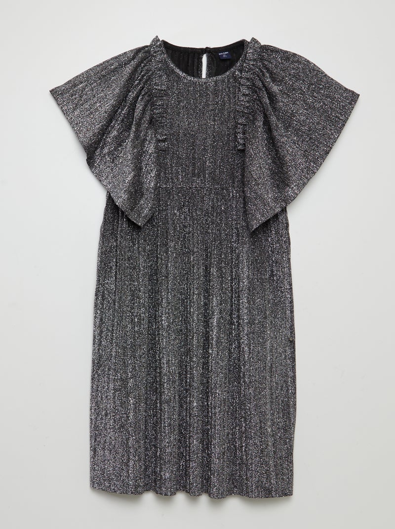 Vestido plisado brillante GRIS - Kiabi