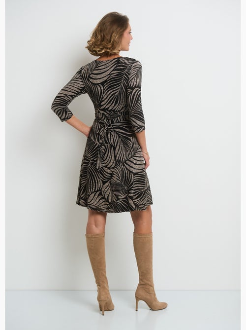 Vestido plisado de punto con estampado animal - AFIBEL - Kiabi