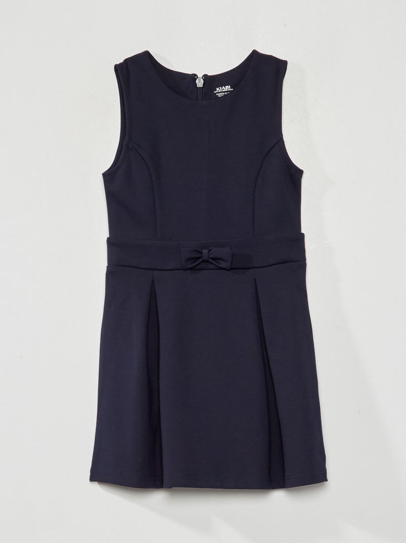 Vestido plisado liso AZUL - Kiabi