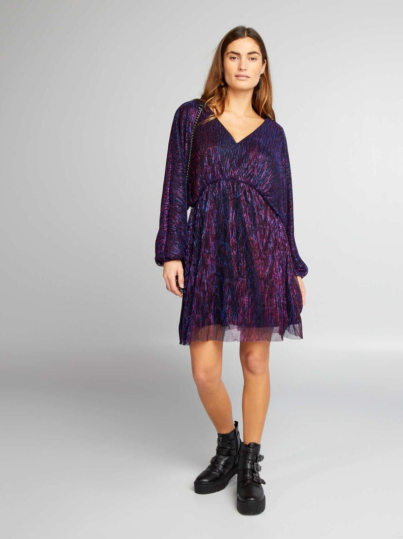 Vestido plisado PURPURA - Kiabi