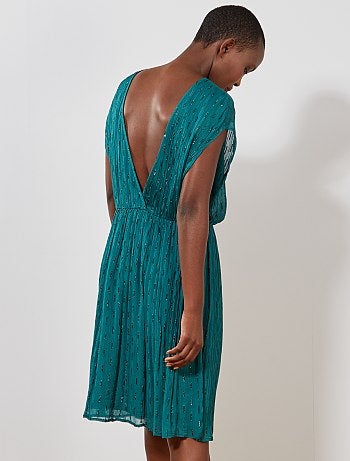 Vestido plisado vaporoso - Kiabi