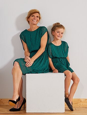 Vestido plisado vaporoso - Kiabi