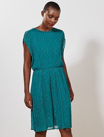 Vestido plisado vaporoso - Kiabi