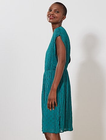 Vestido plisado vaporoso - Kiabi