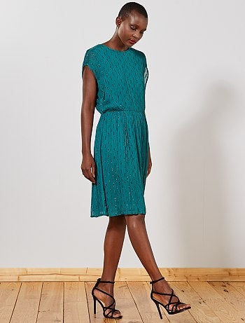 Vestido plisado vaporoso - Kiabi