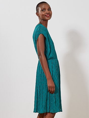 Vestido plisado vaporoso - Kiabi