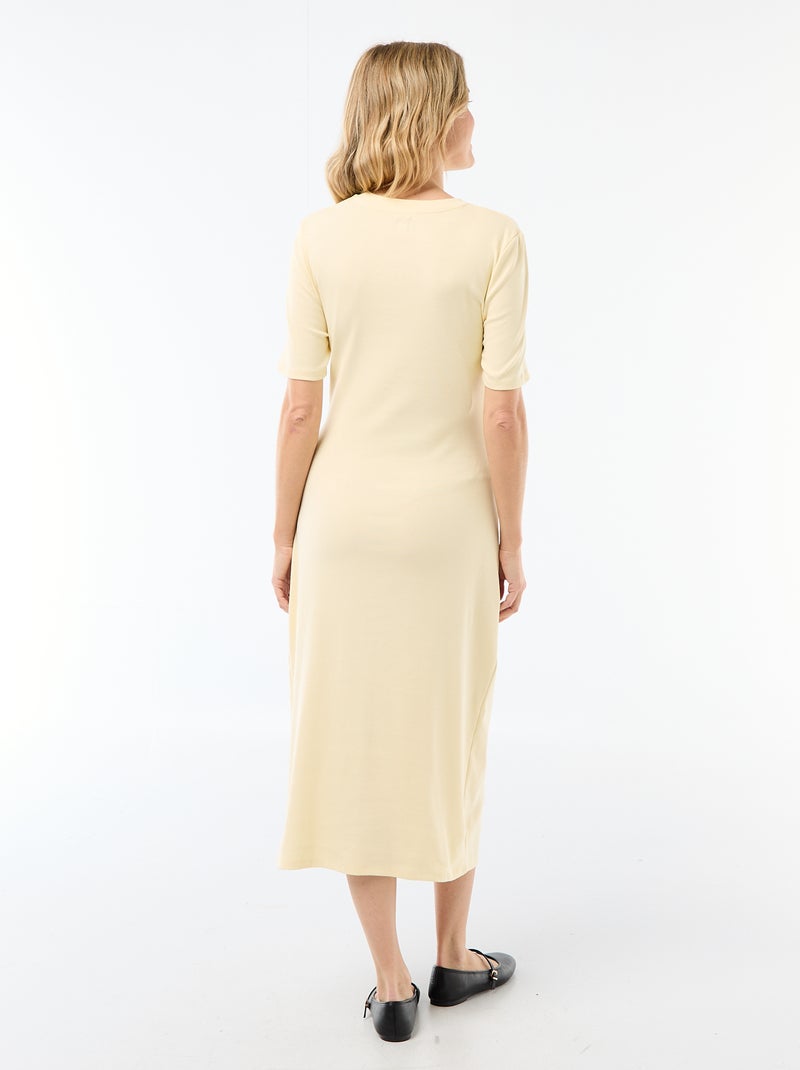 Vestido premamá con torsión frontal Amarillo - Kiabi