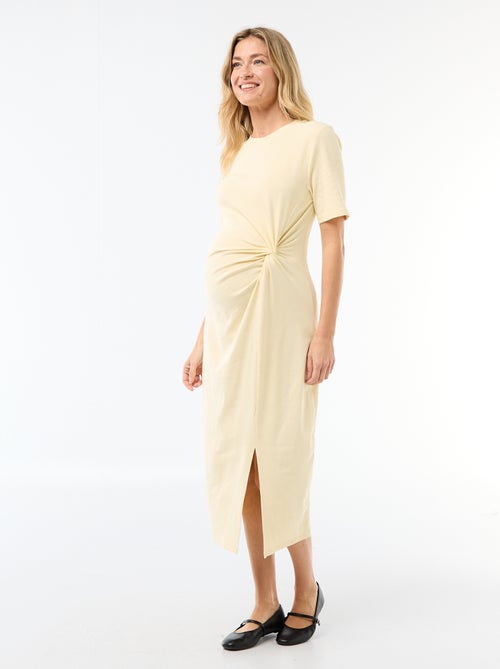 Vestido premamá con torsión frontal - Kiabi