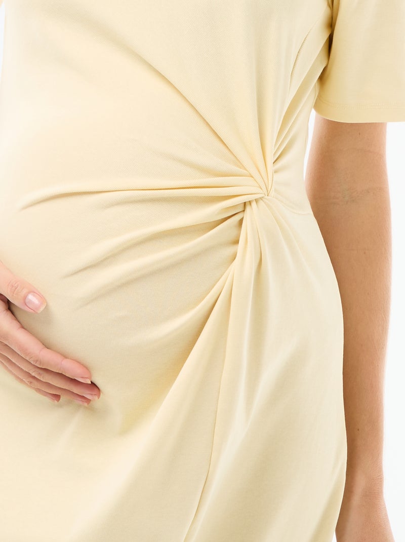 Vestido premamá con torsión frontal Amarillo - Kiabi