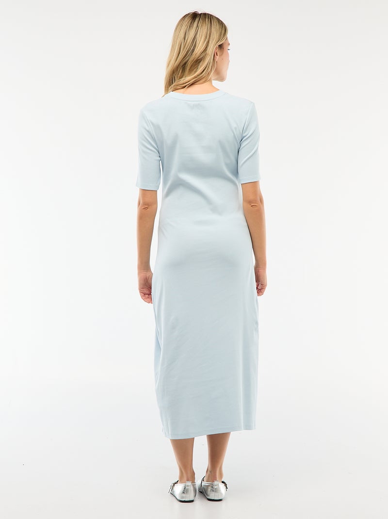 Vestido premamá con torsión frontal Azul - Kiabi
