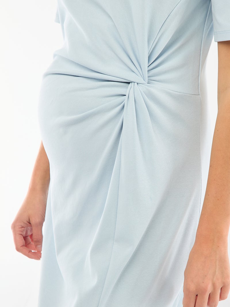 Vestido premamá con torsión frontal Azul - Kiabi