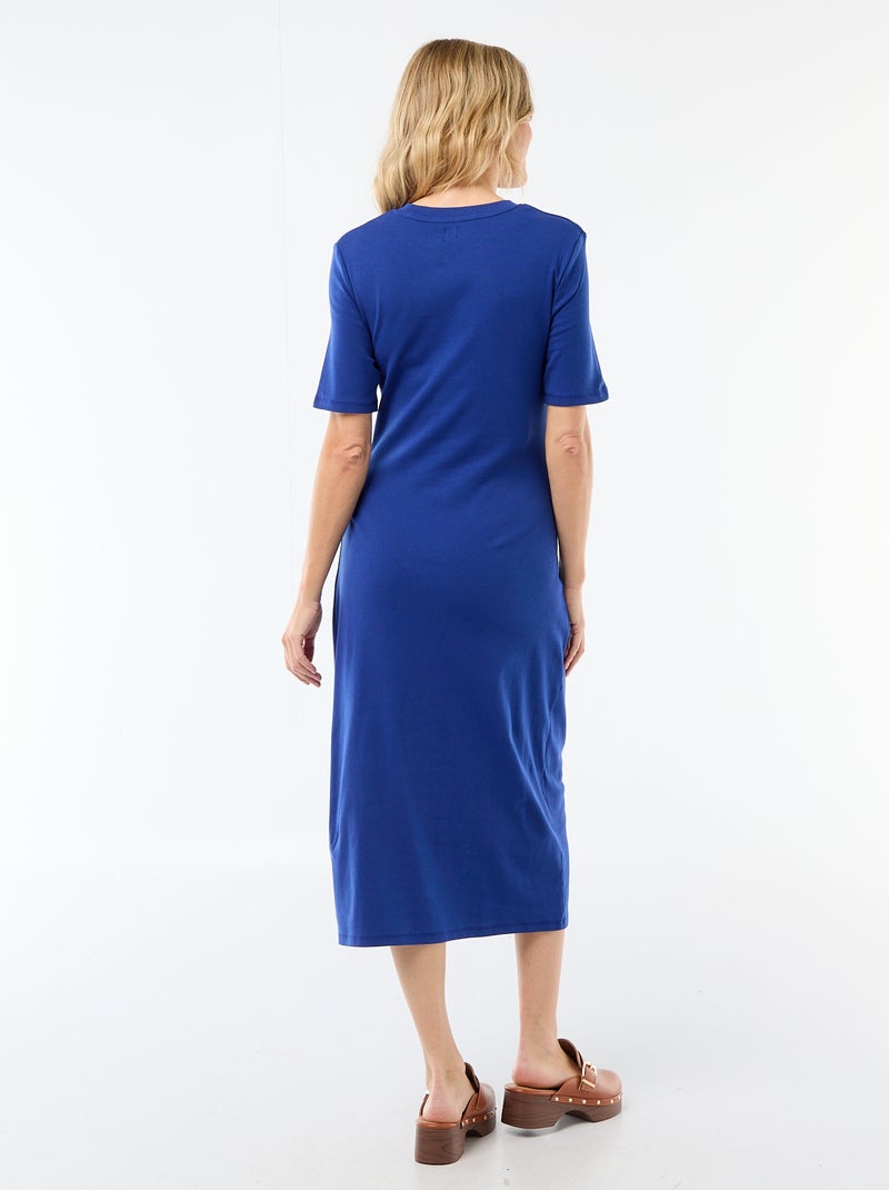 Vestido premamá con torsión frontal Azul - Kiabi