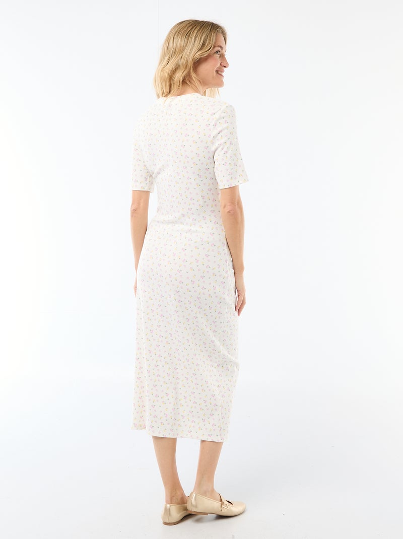 Vestido premamá con torsión frontal Beige - Kiabi