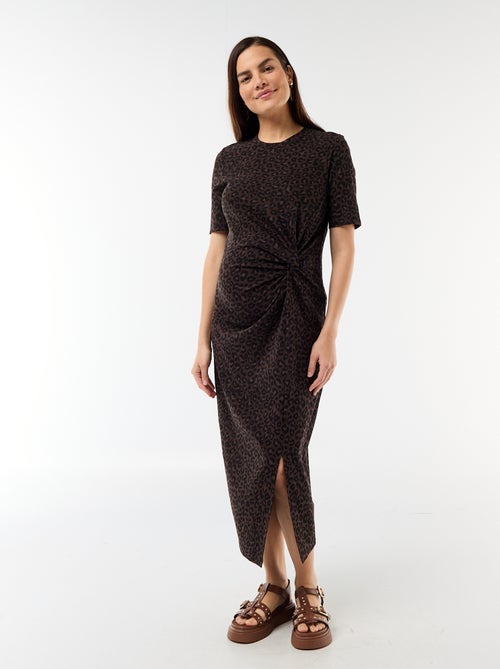Vestido premamá con torsión frontal - Kiabi