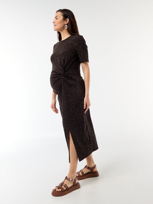 Vestido premamá con torsión frontal - Kiabi