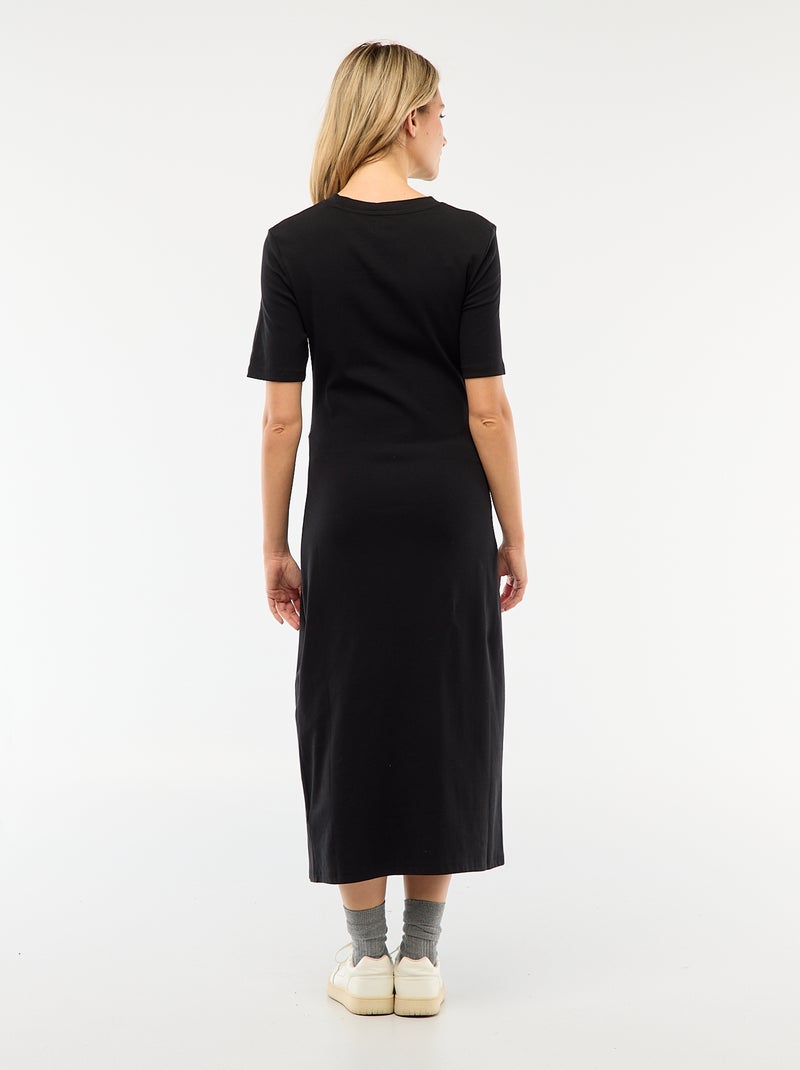 Vestido premamá con torsión frontal Negro - Kiabi