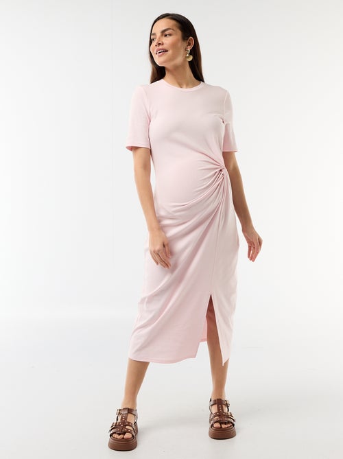 Vestido premamá con torsión frontal - Kiabi