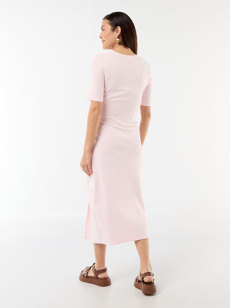 Vestido premamá con torsión frontal Rosa - Kiabi