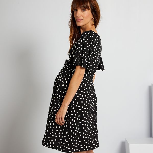 Vestido Premamá Punto Beige - Mimare - Ropa premamá